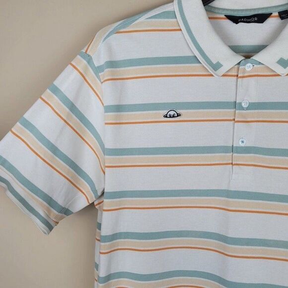 Radmor Baty Stripe Pima Cotton Short Sleeve Polo Pimaformance Multicolor Size XL - Picture 7 of 12